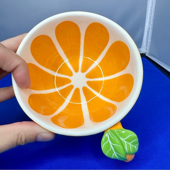 Rae Dunn Orange Slice shaped Juice Mug Tea Cup - Fruit Citrus Farmhouse Chic - Picture 3 of 8